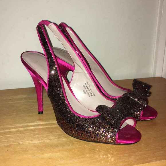 Flounce Shoes - Flounce Sparkly Bow Heels!